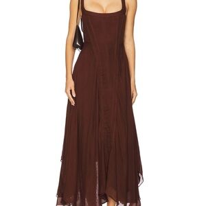 Understated Leather x Free People x Revolve Honeymoon Dress in Chocolate